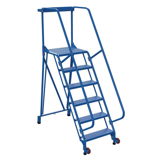 Vestil Steel Tip N Roll Ladder 6 Steps LAD-TRS-60-6-P-Vestil-Access Division